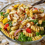 Juicy Chicken Pasta Salad with Fusilli and Feta