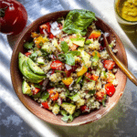 Quinoa Summer Salad with Fresh Peaches and Avocado