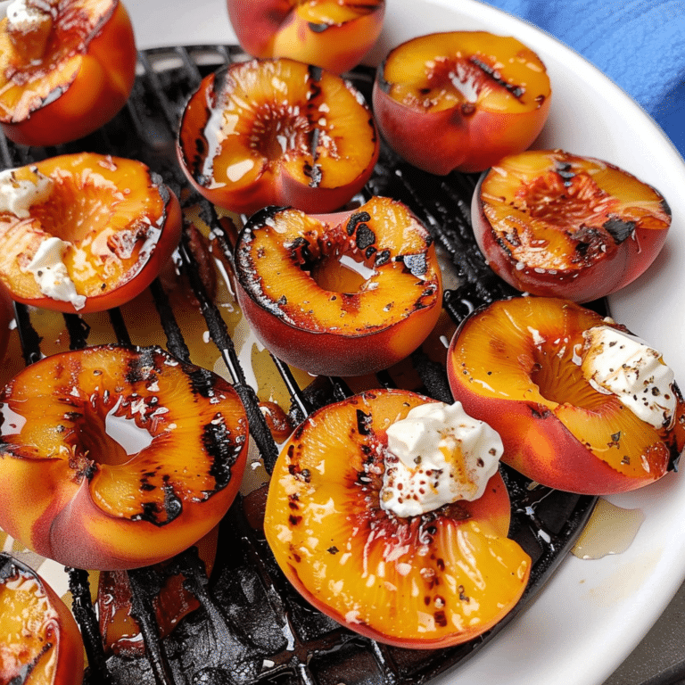 Grilled Peaches Honey Drizzle | Sweet Summer Dessert