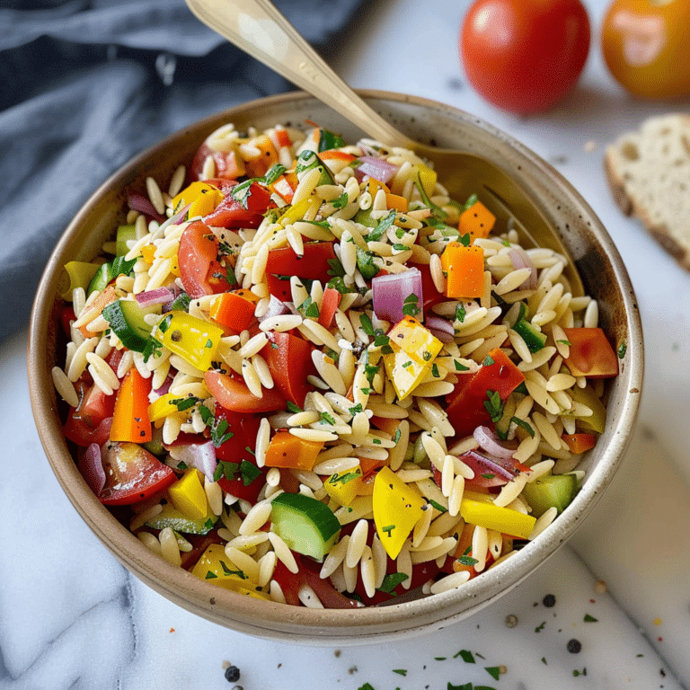 Veggie Rainbow Orzo Salad