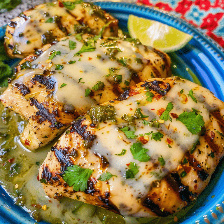 Grilled Salsa Verde Pepper Jack Chicken