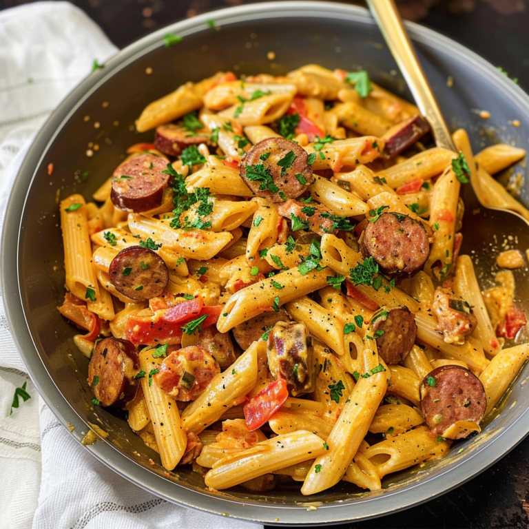 Creamy Cajun Sausage Pasta (One Pot)