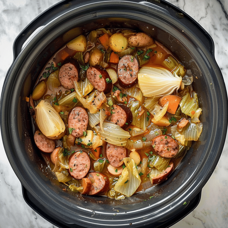 Slow Cooker Cabbage and Sausage