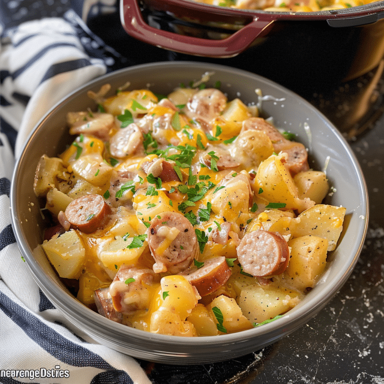 Slow Cooker Cheesy Potato Sausage Casserole
