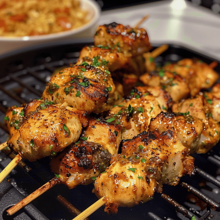 Garlic Herb Chicken Skewers Air Fryer Recipe