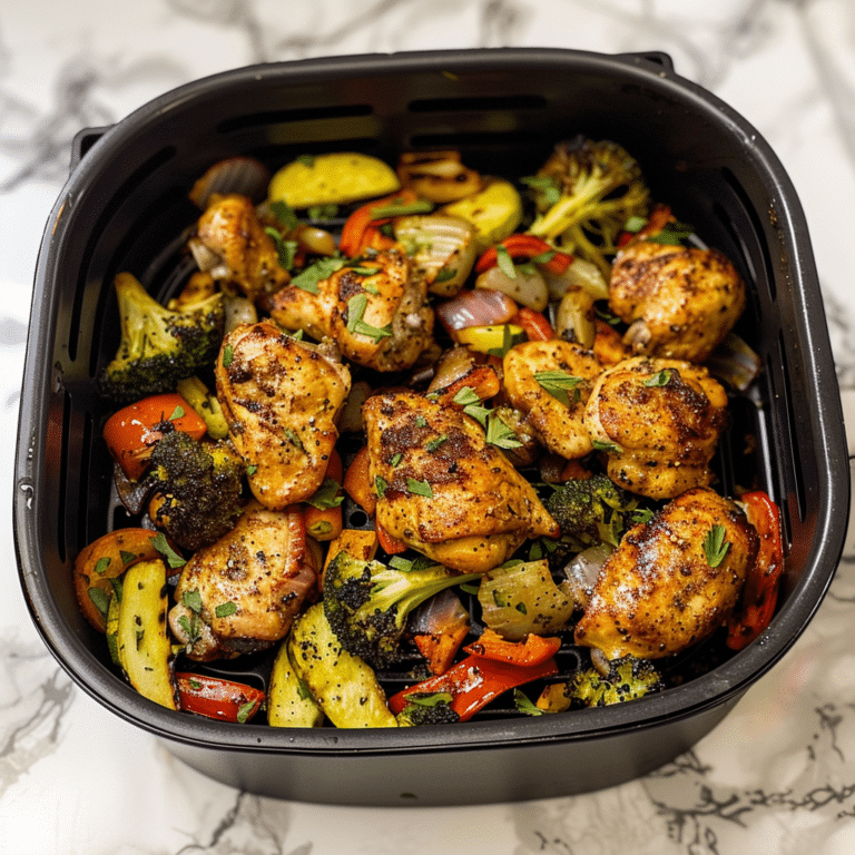 Air Fryer Chicken with Vegetable Recipe – healthy 15-Minute Dinner