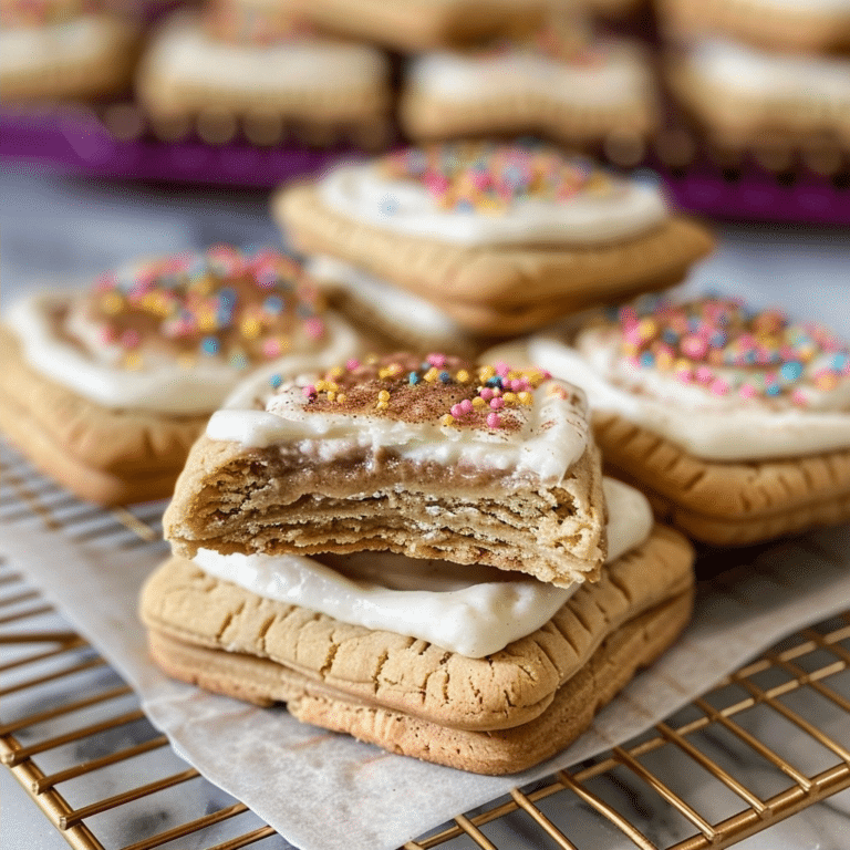 Brown Sugar Pop Tart Cookies | Cinnamon Poptart Cookies with Filling & Frosting
