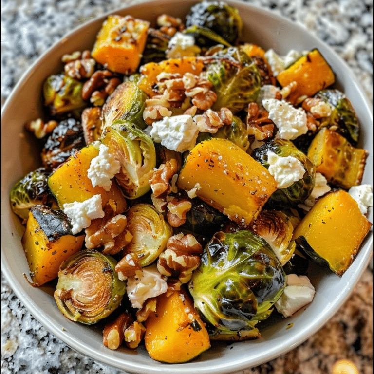 Roasted Zucchini, Brussels Sprouts, And Butternut Squash With Maple Walnuts And Goat Cheese