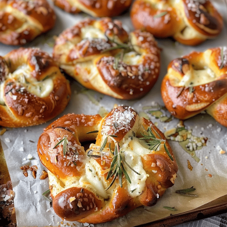 Mozzarella-Stuffed Rosemary Parmesan Pretzels